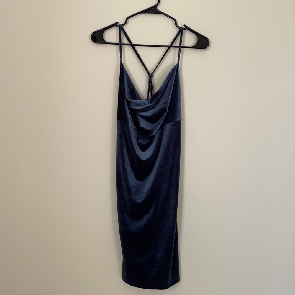 Forever 21 Blue Velvet Bodycon Dress